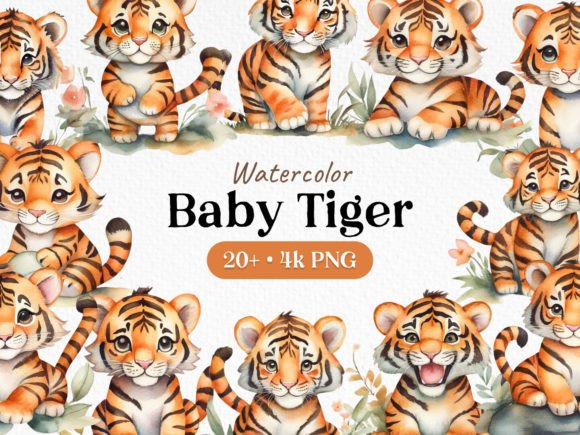 Download Bundle Watercolor Tiger Clipart PNG - Tiger Collection