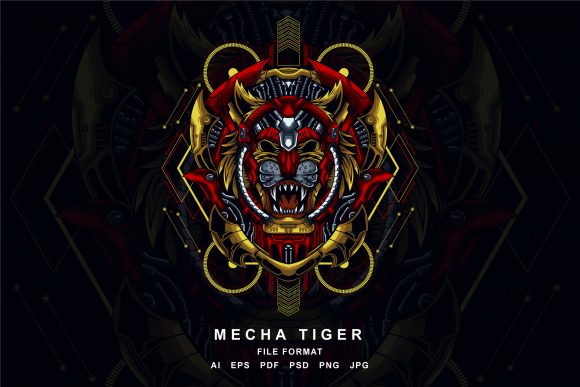 Download Mecha Tiger Illustration - Tiger Collection