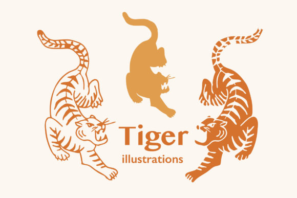Download Tiger Illustration As Shape and Outline - Tiger Collection