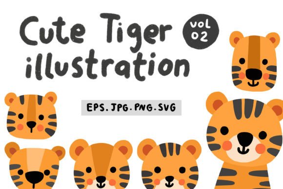 Download Cute Tiger Illustration Vol 02 - Tiger Collection