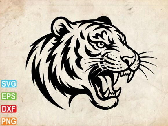 Download Tiger Head SVG, Hand Drawn Clipart - Tiger Collection