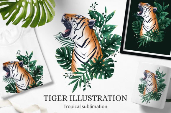 Download Tropical Tiger Illustration for Print - Tiger Collection