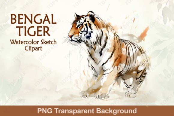 Download Watercolor Bengal Tiger Clipart PNG - Tiger Collection