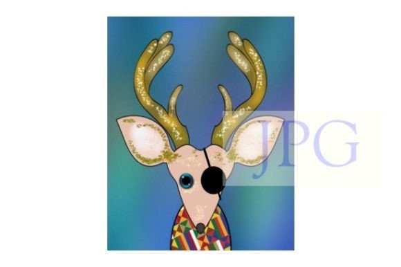 Download Retro Deer Cartoon Art Print 8by10 - Premium Resources
